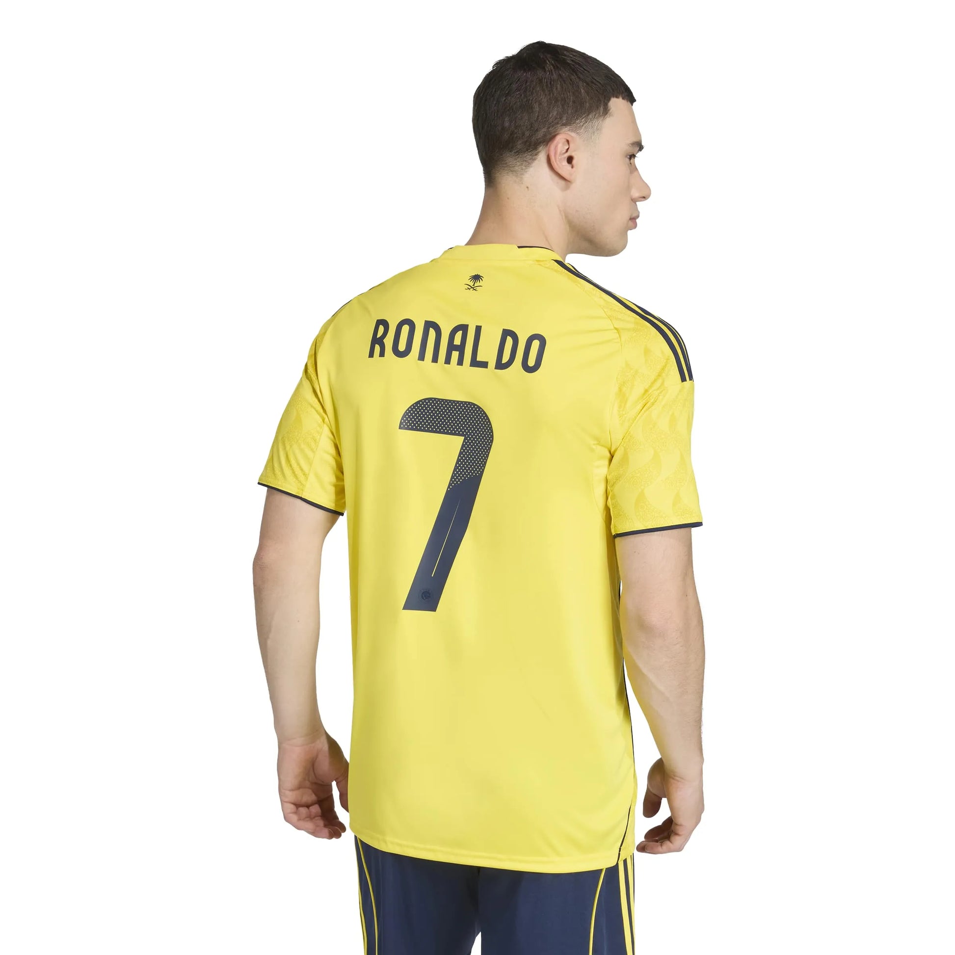 adidas 2025-26 Al Nassr Men's Stadium Home Ronaldo #7 Soccer Jersey (Model - Back)