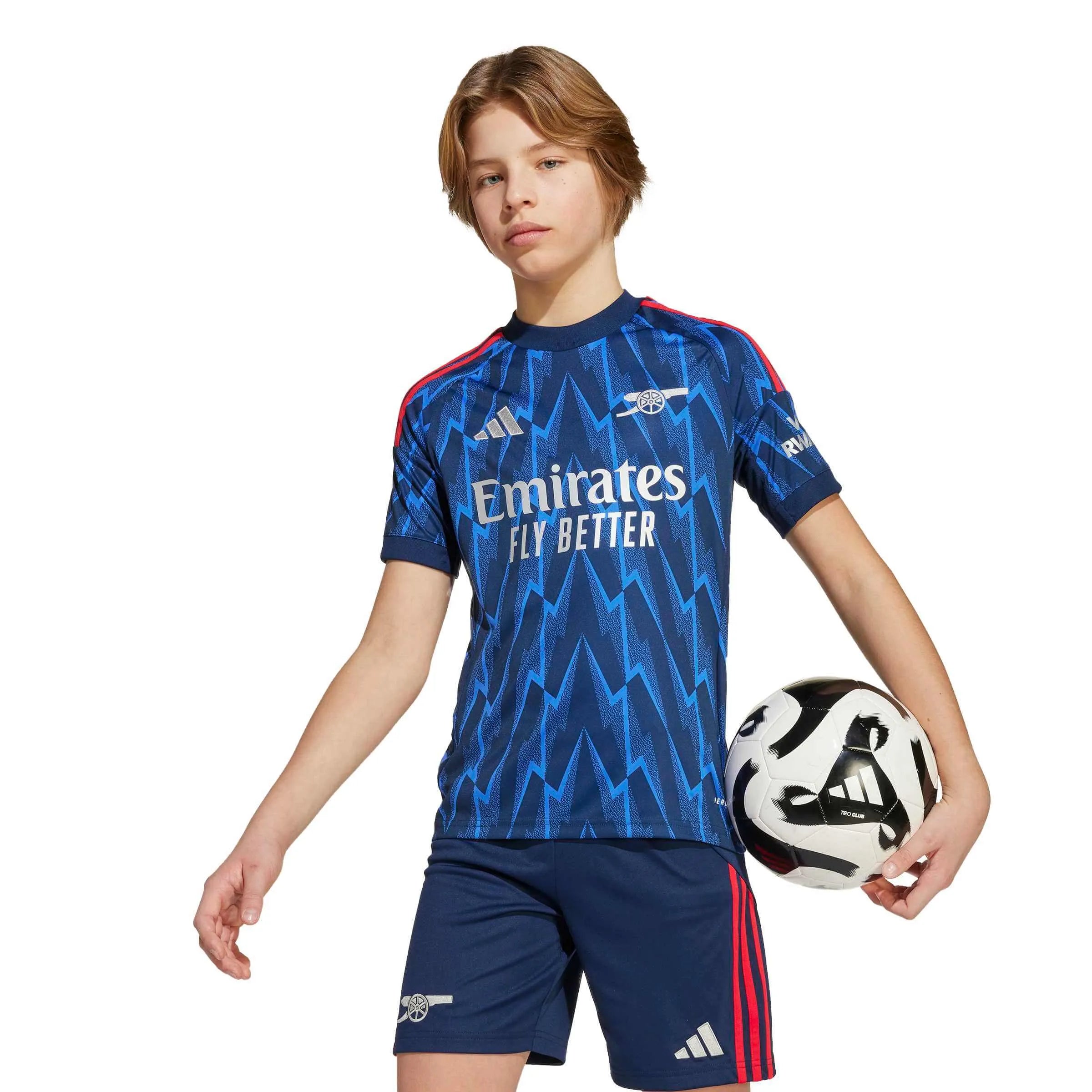 adidas 2025-26 Arsenal Youth Stadium Away Soccer Jersey (Model - Front)