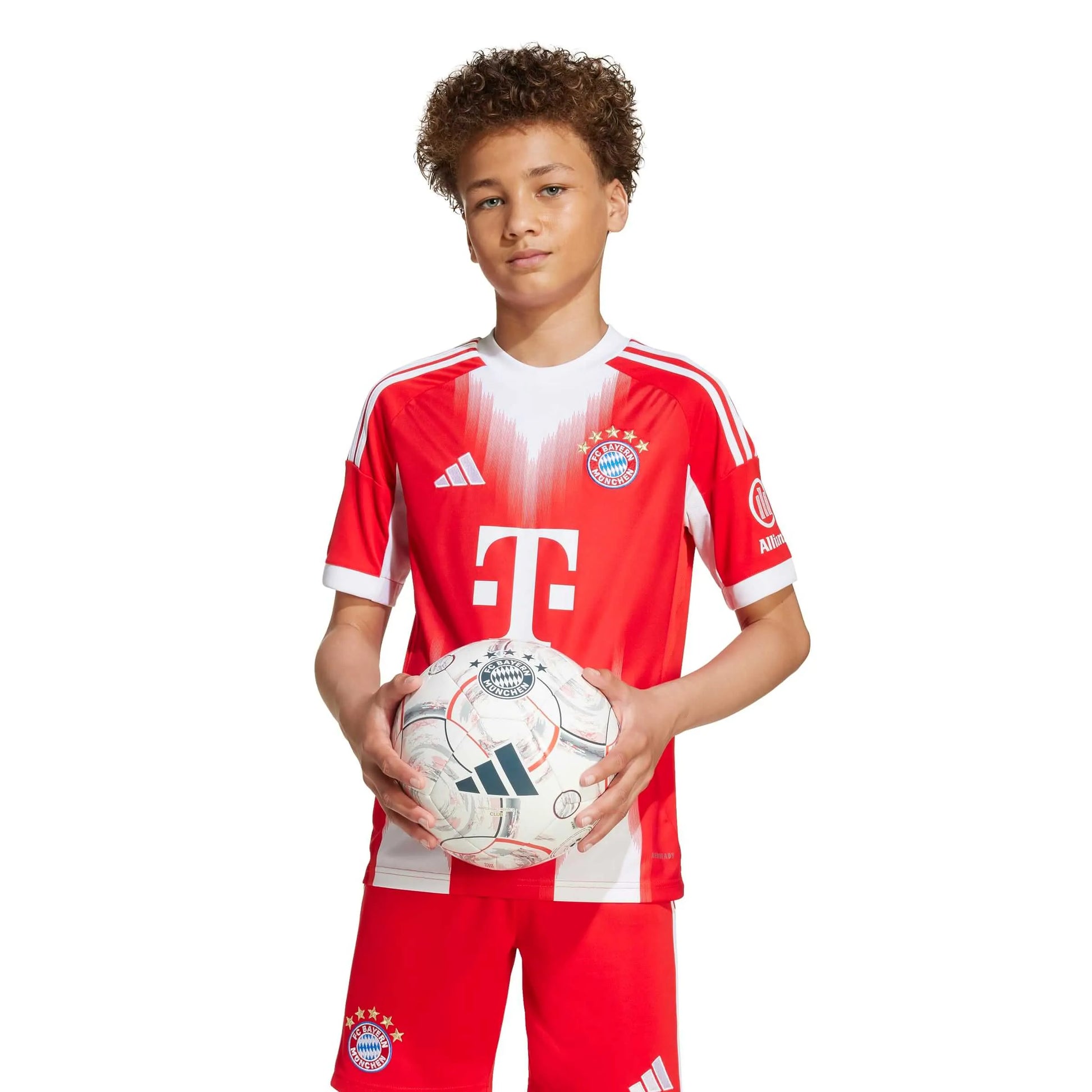 adidas 2025-26 Bayern Munich Youth Stadium Home Soccer Jersey (Model - Front)
