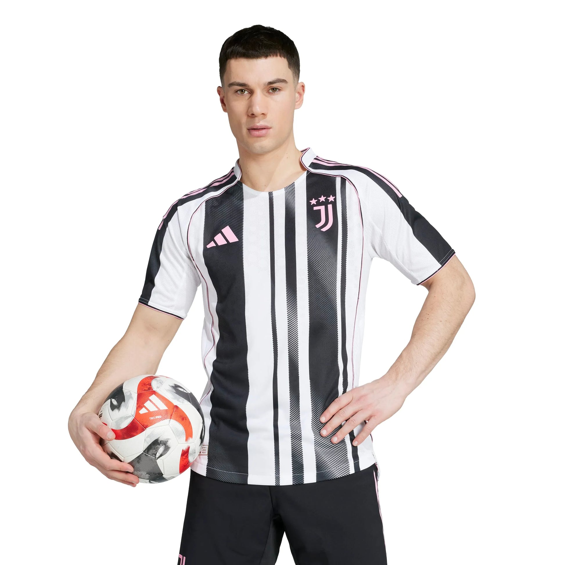 adidas 2025-26 Juventus Men's Authentic Home Soccer Jersey (Model - Front)