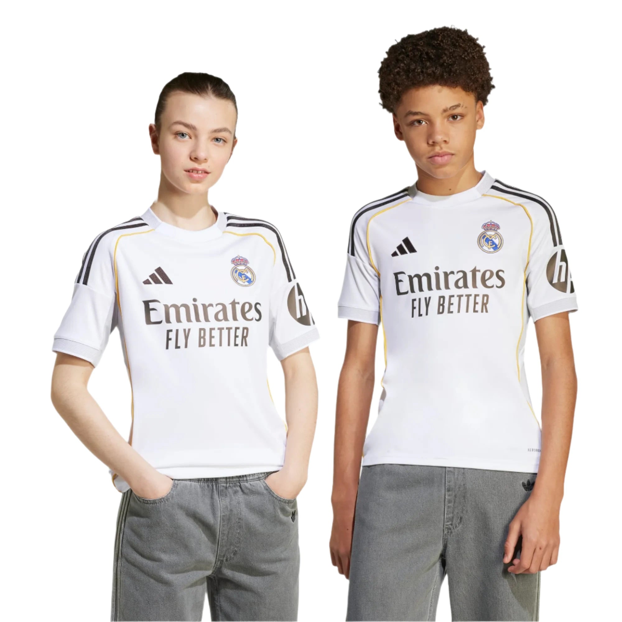 adidas 2025-26 Real Madrid Youth Stadium Home Soccer Jersey (Models - Front)