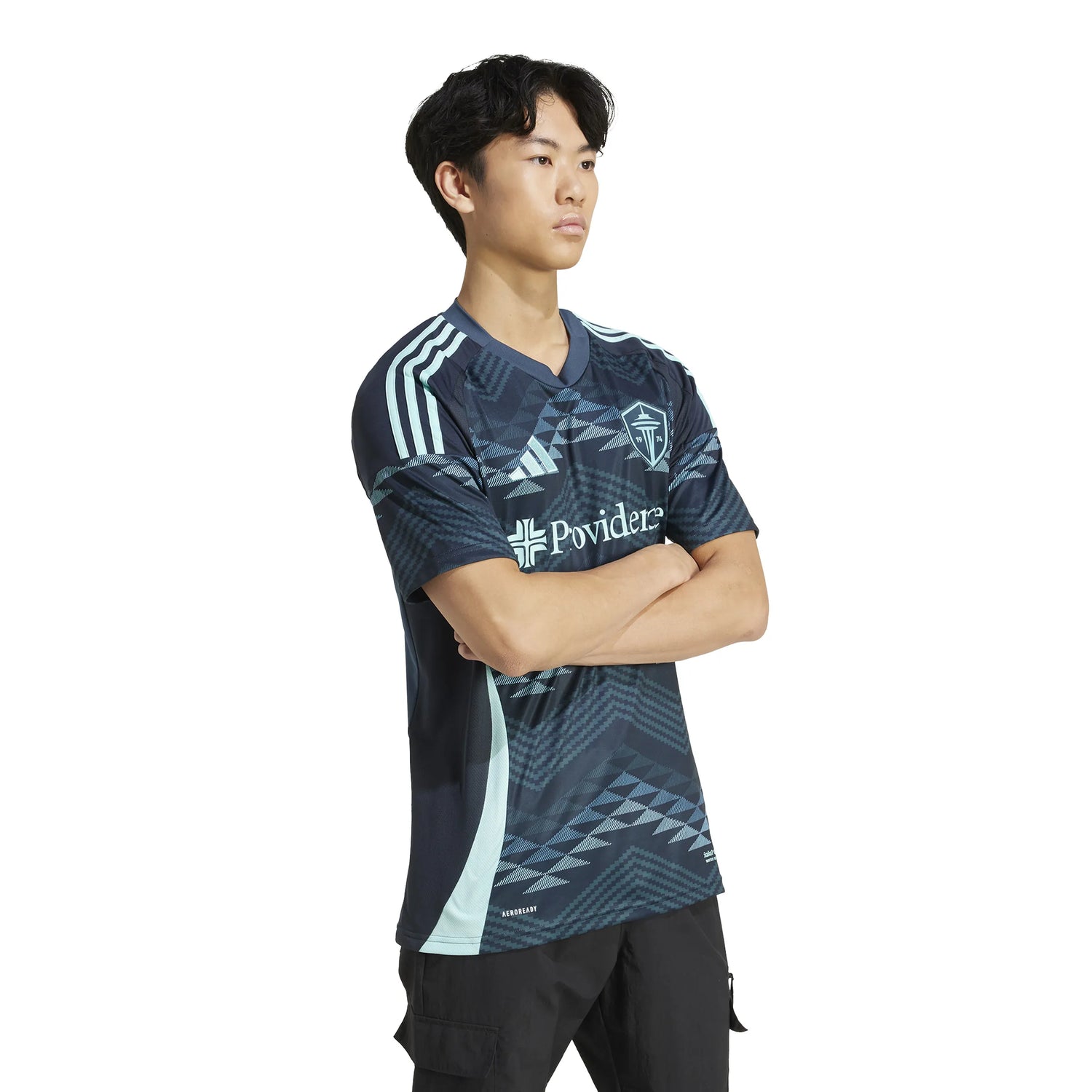 adidas 2025-26 Seattle Sounders Men's Stadium Away Soccer Jersey (Model - Side)