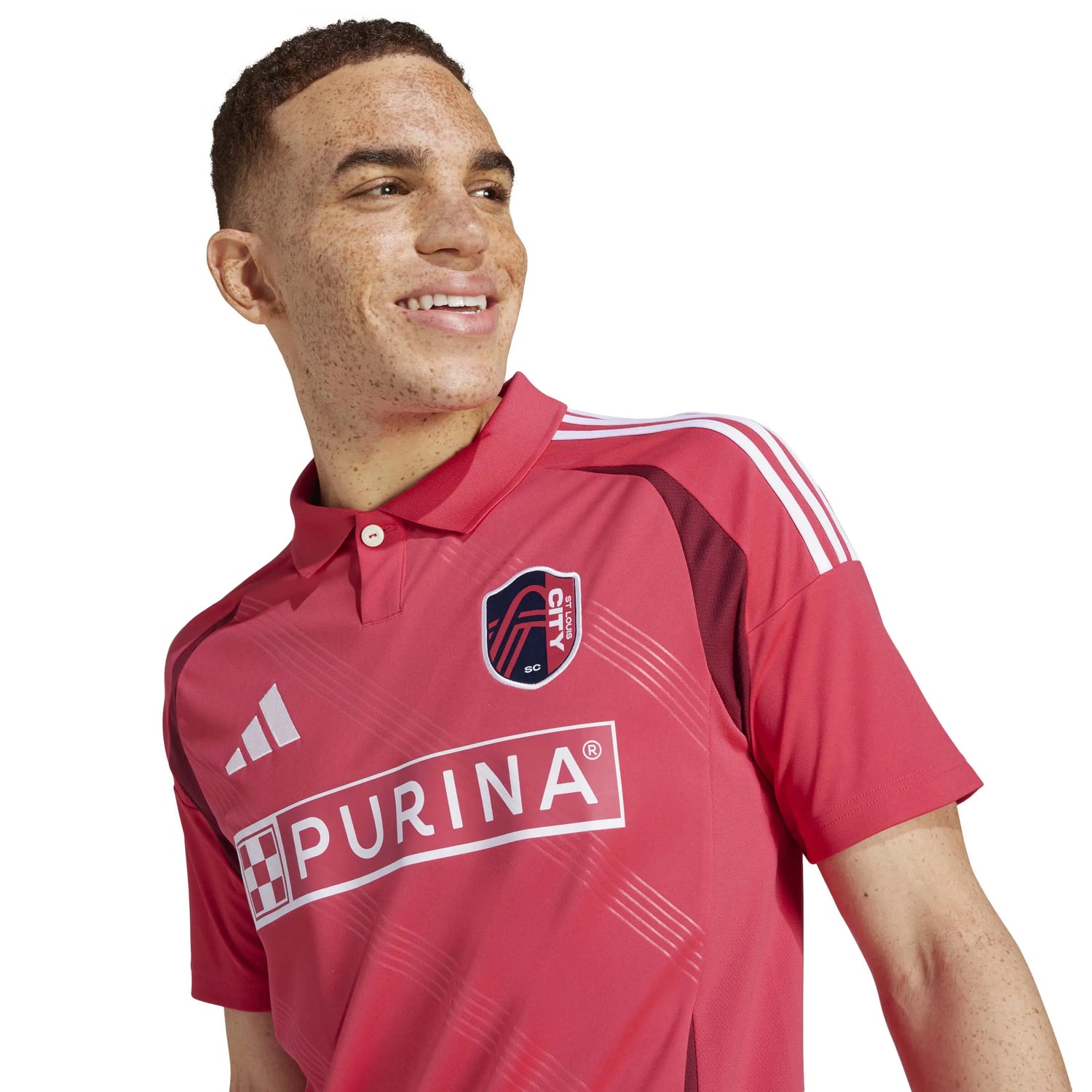 adidas 2025-26 St. Louis City Men's Stadium Home Soccer Jersey (Detail 1)
