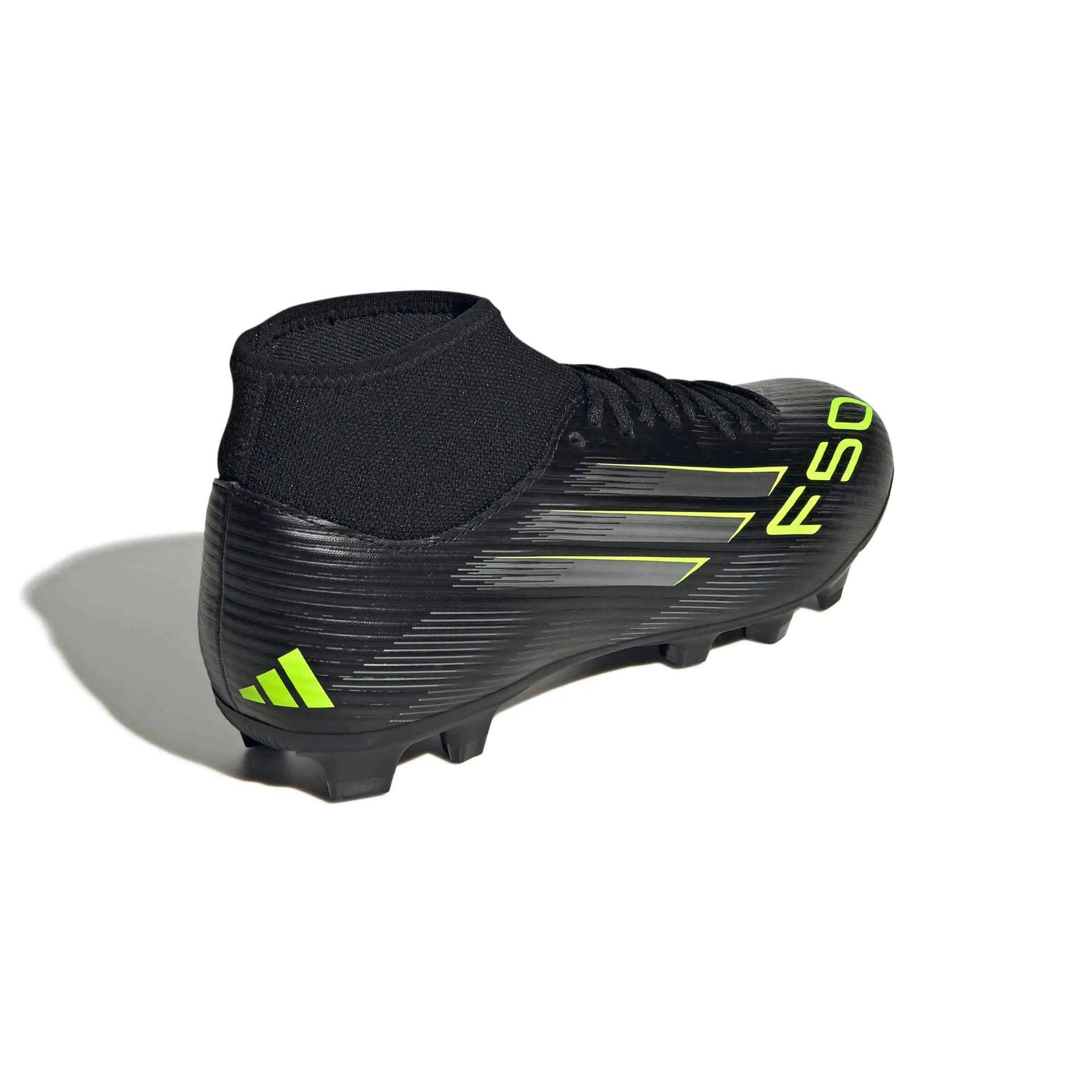 adidas F50 Club Mid Firm-Multi Ground Soccer Cleats - Electric Stealth Pack (FA25) (Lateral - Back)