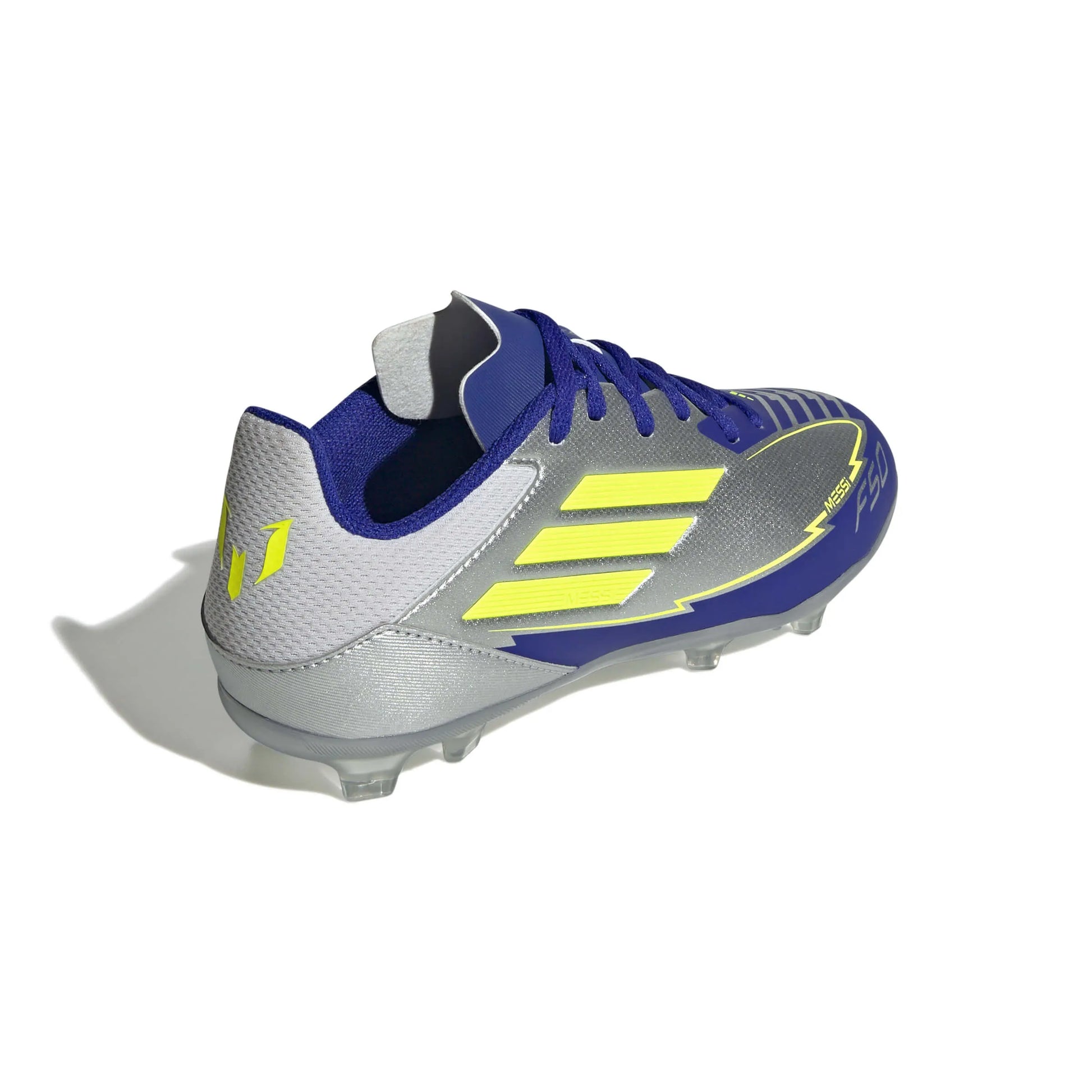 adidas JR F50 League Messi Firm-Multi Ground Soccer Cleats - MP1 Pack (SP25) (Lateral - Back)