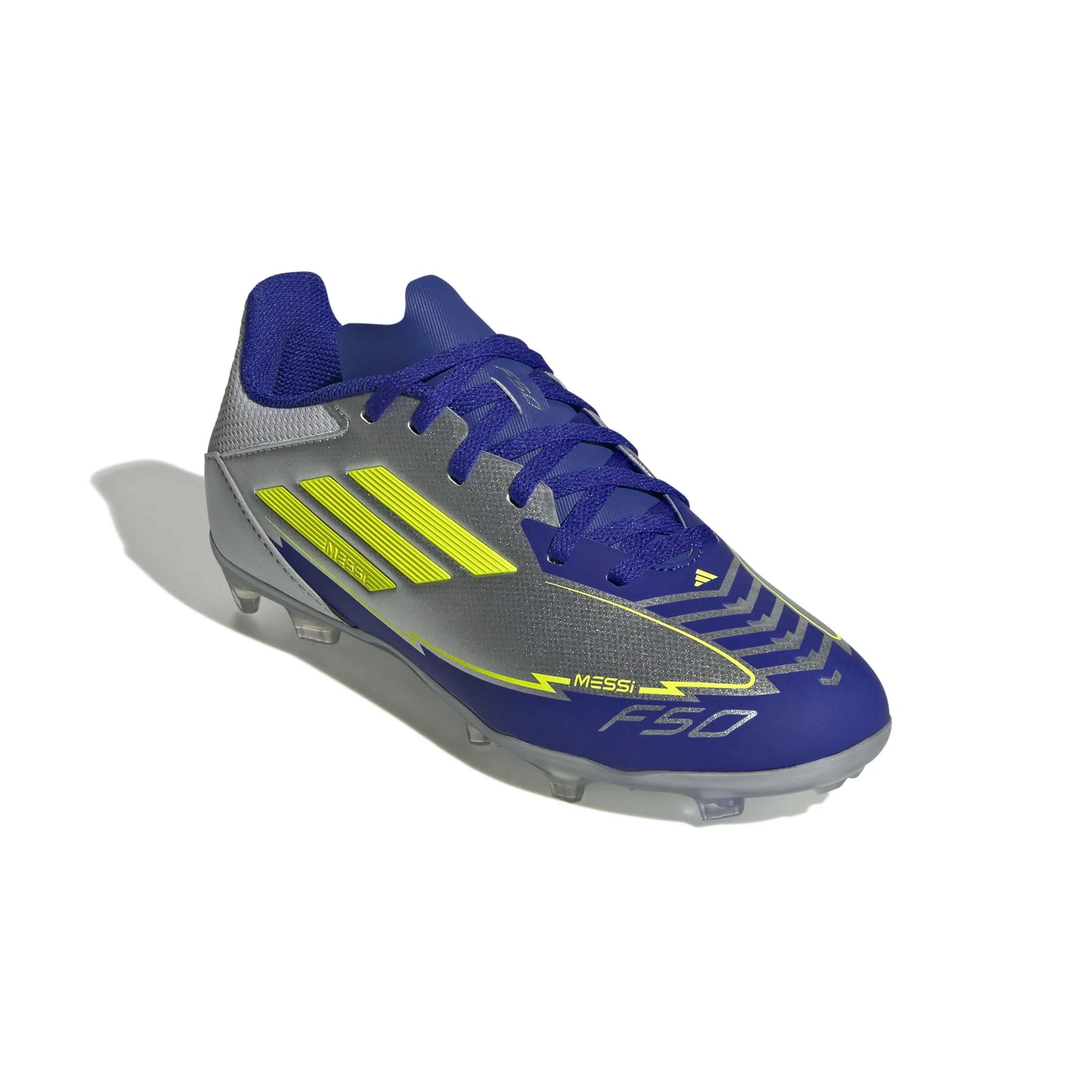 adidas JR F50 League Messi Firm-Multi Ground Soccer Cleats - MP1 Pack (SP25) (Lateral - Front)