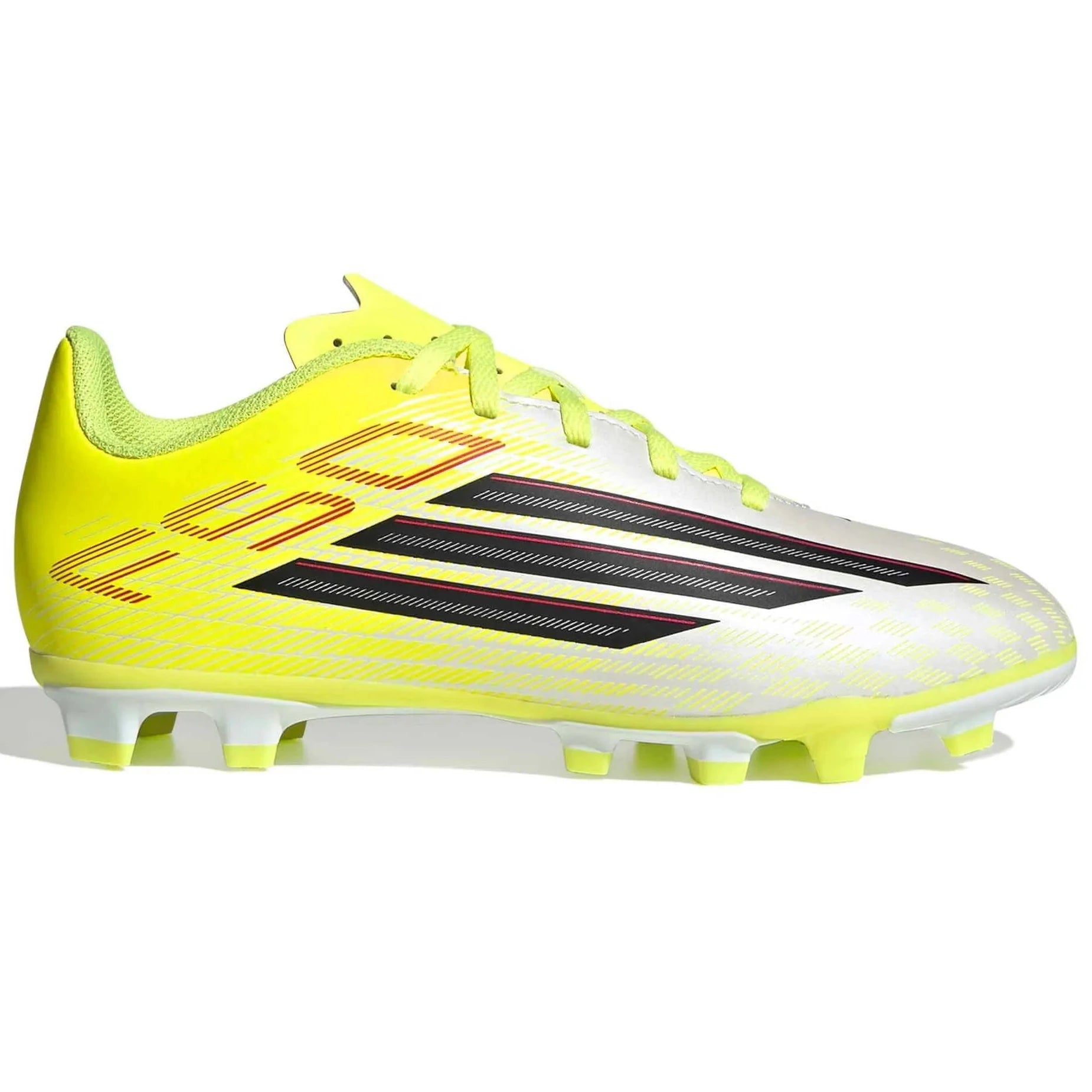 adidas F50 Club FG/MG Firm Ground/Multi Ground Youth Soccer Cleats - Yellow/Black/Red, Yellow/Black/Red / 11.5K