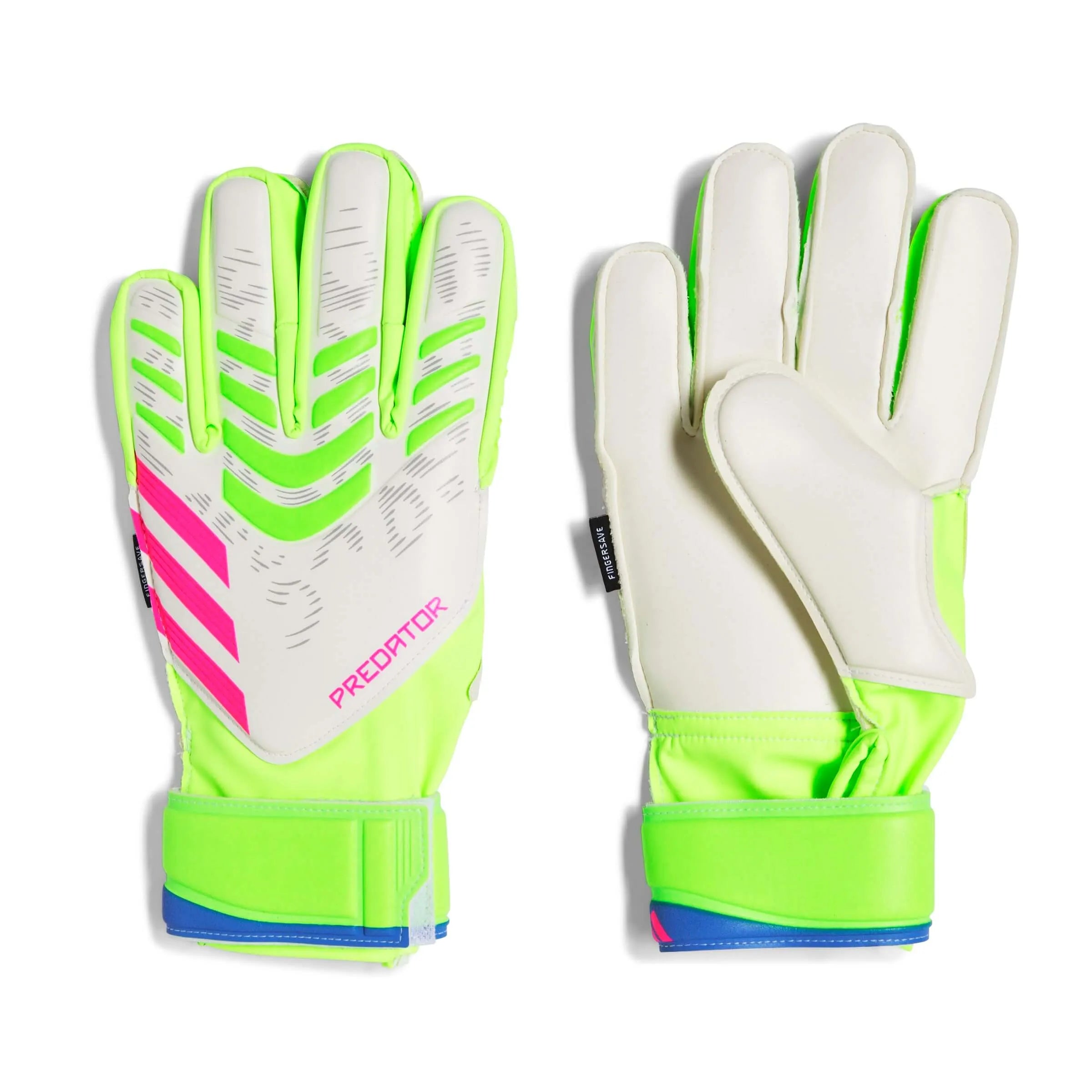 adidas Youth Predator GL Match FS Goalkeeper Gloves Lucid Lemon / White / Lucid Pink (Pair)