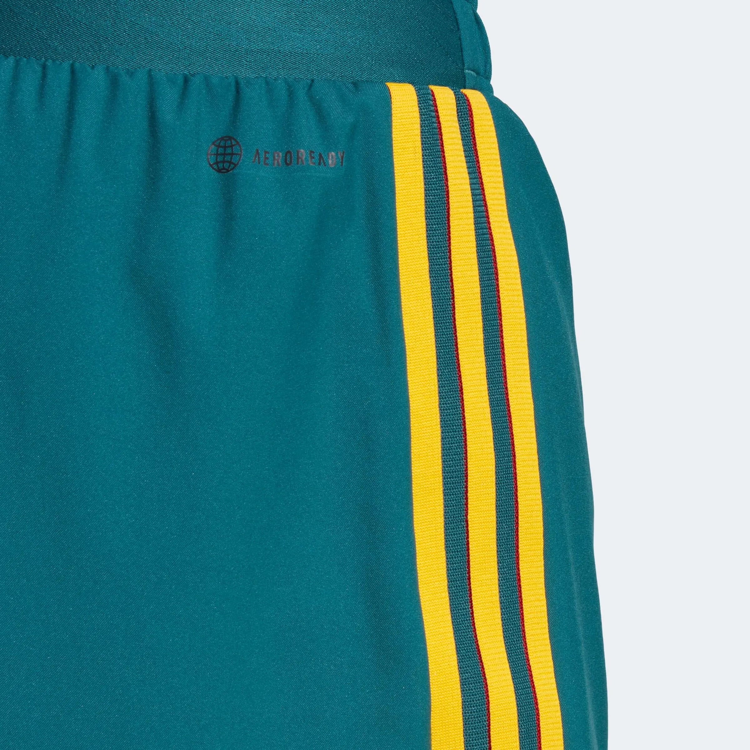 adidas 2023 LA Galaxy Authentic Away Shorts - Mystery Green-Team Gold (Detail 1)