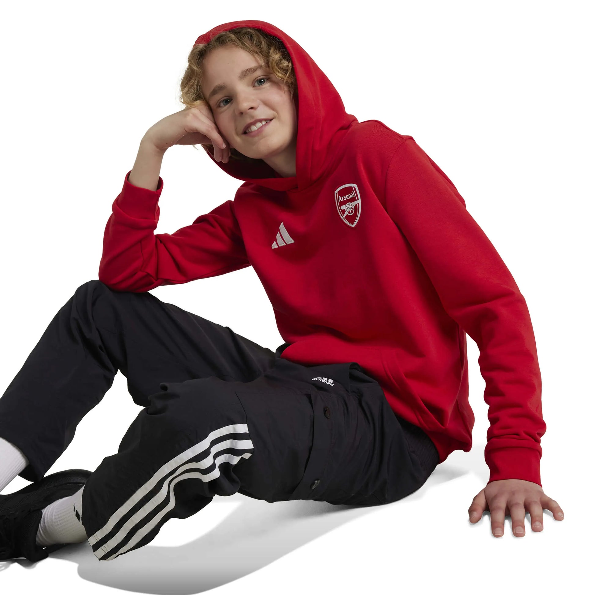 adidas 2024-25 Arsenal Youth Hoodie (Model - Side)