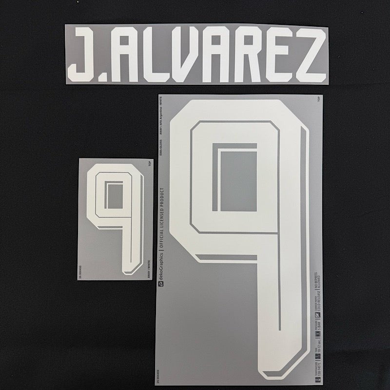 Argentina 2026- Away J. ALVAREZ #9 Official Name Set – ProSoccer