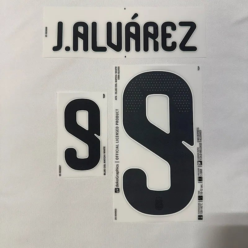 Argentina 2026- Home J. ALVAREZ #9 Youth Official Name Set – ProSoccer