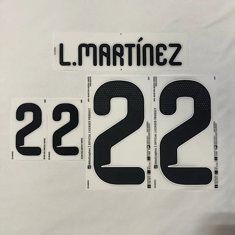 Argentina 2026- Home L. MARTINEZ #22 Youth Official Name Set Argentina 2026- Home L. MARTINEZ #22 Youth Official Name Set
