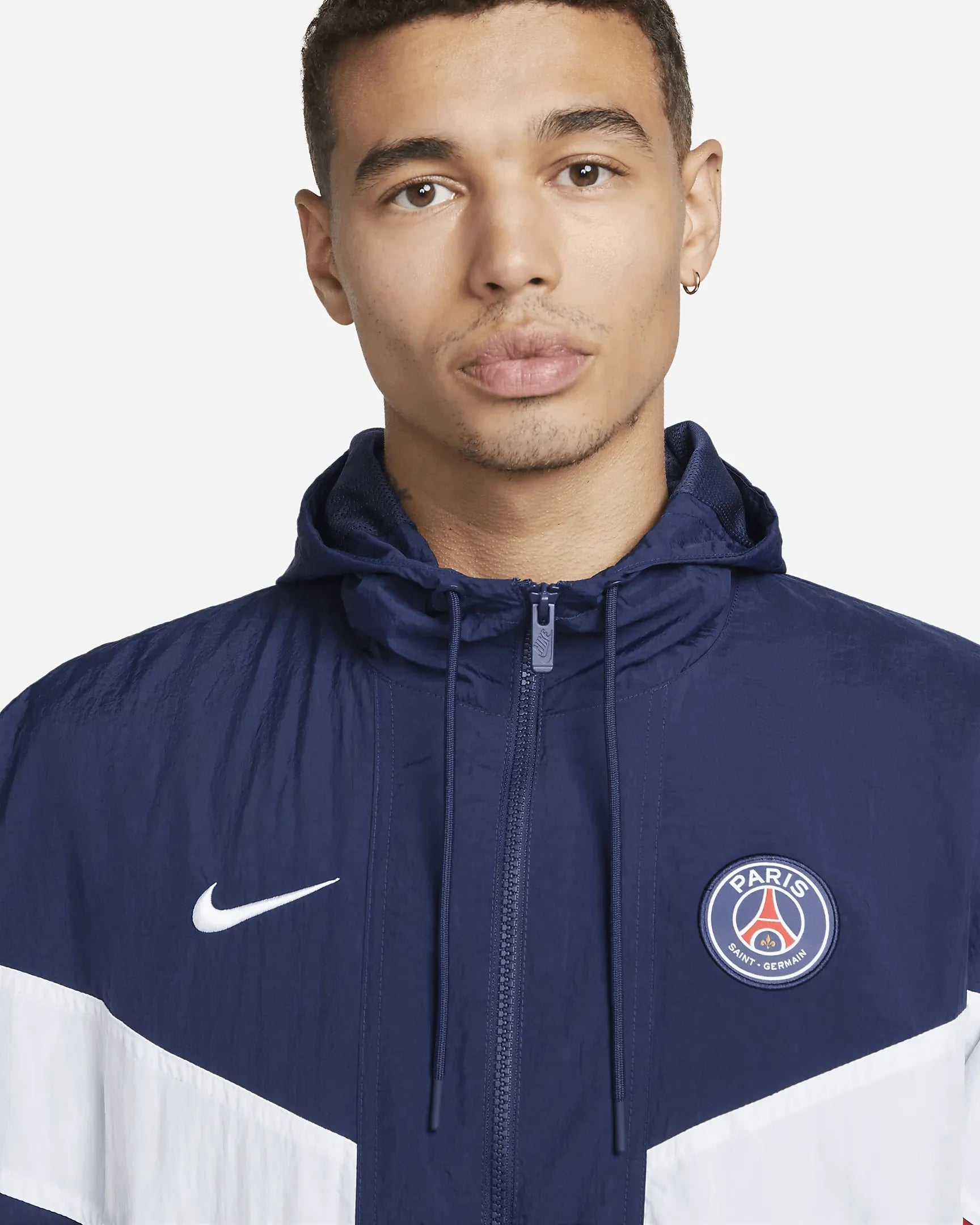 Nike 2022-23 PSG Strike Woven Anthem Jacket - Midnight Navy-White (Detail 1)