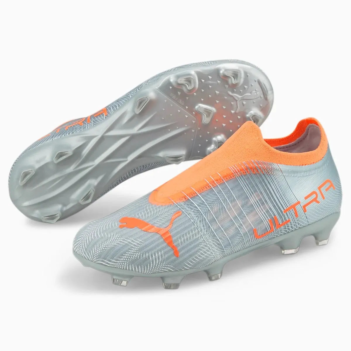 Puma JR Ultra 3.4 FG-AG - Silver-Neon Citrus (Pair)