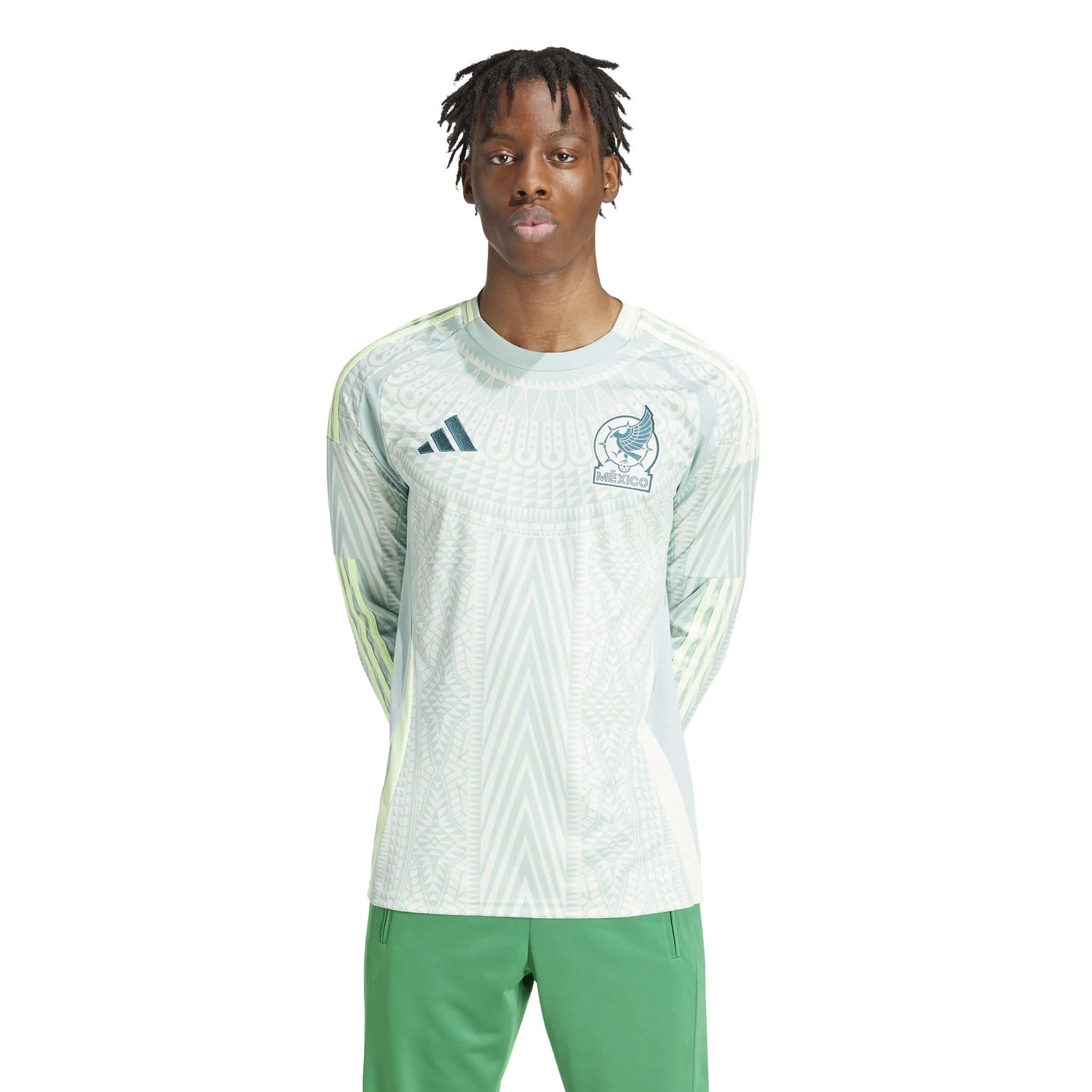 adidas 2024-25 Mexico Men's Stadium Away Long-Sleeve Jersey (Model - Front)