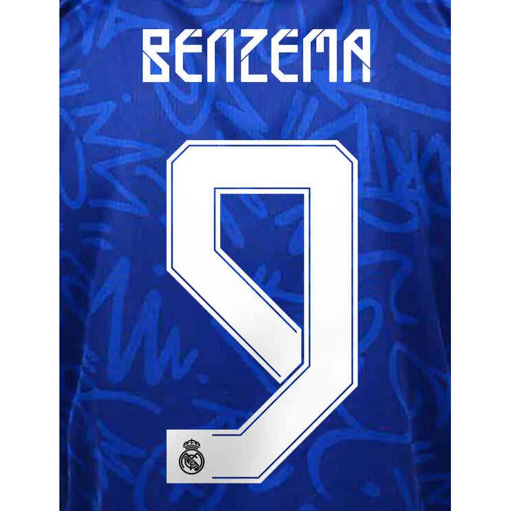 Real Madrid 2021/22 Away/Third Benzema #9 Jersey Name Set (Main)