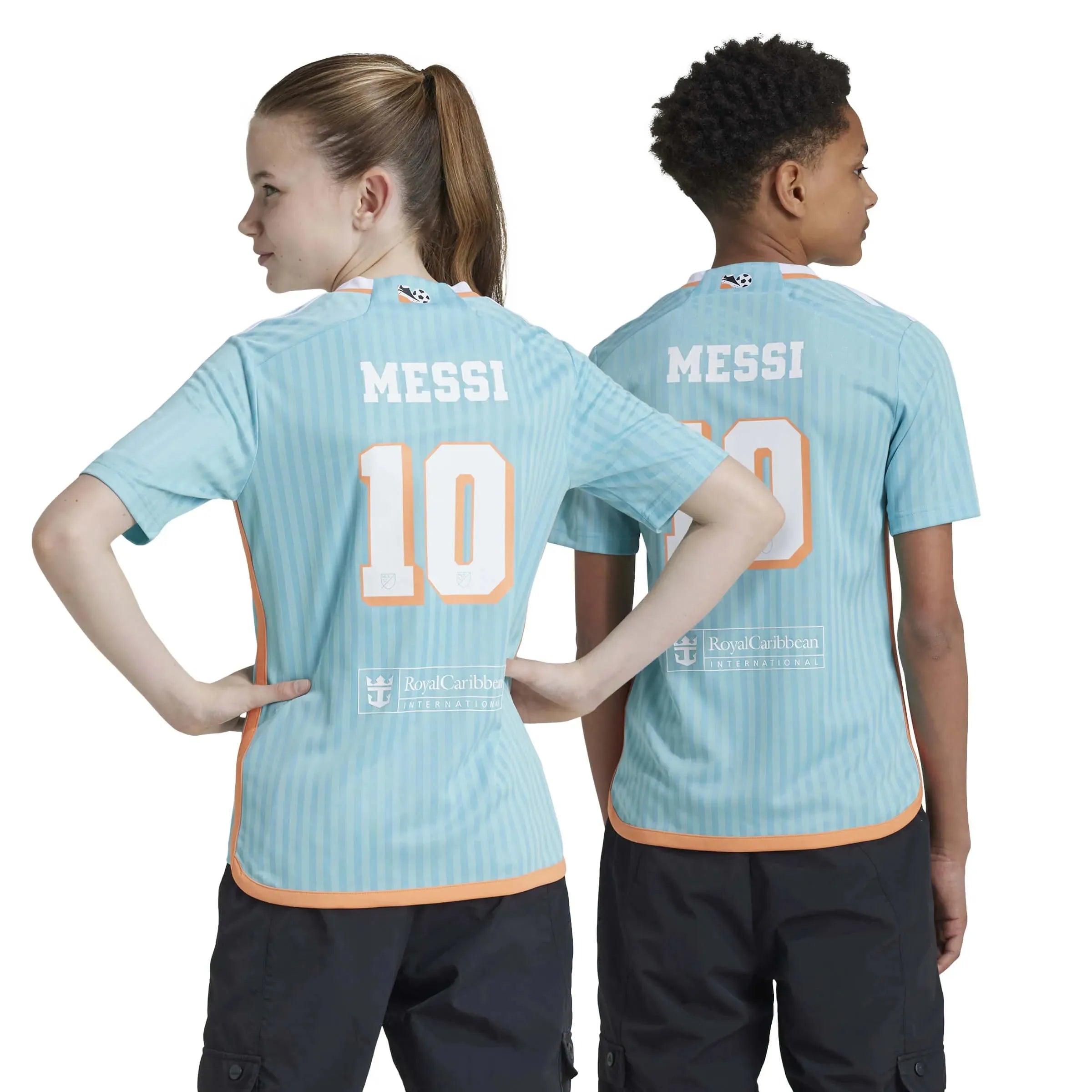 adidas 2024 Inter Miami Youth Messi #10 Stadium Third Jersey (Models - Back)