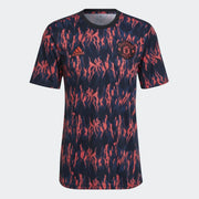 adidas 21-22 Manchester United Pre-Match Jersey - Black-Shock Red (Front)