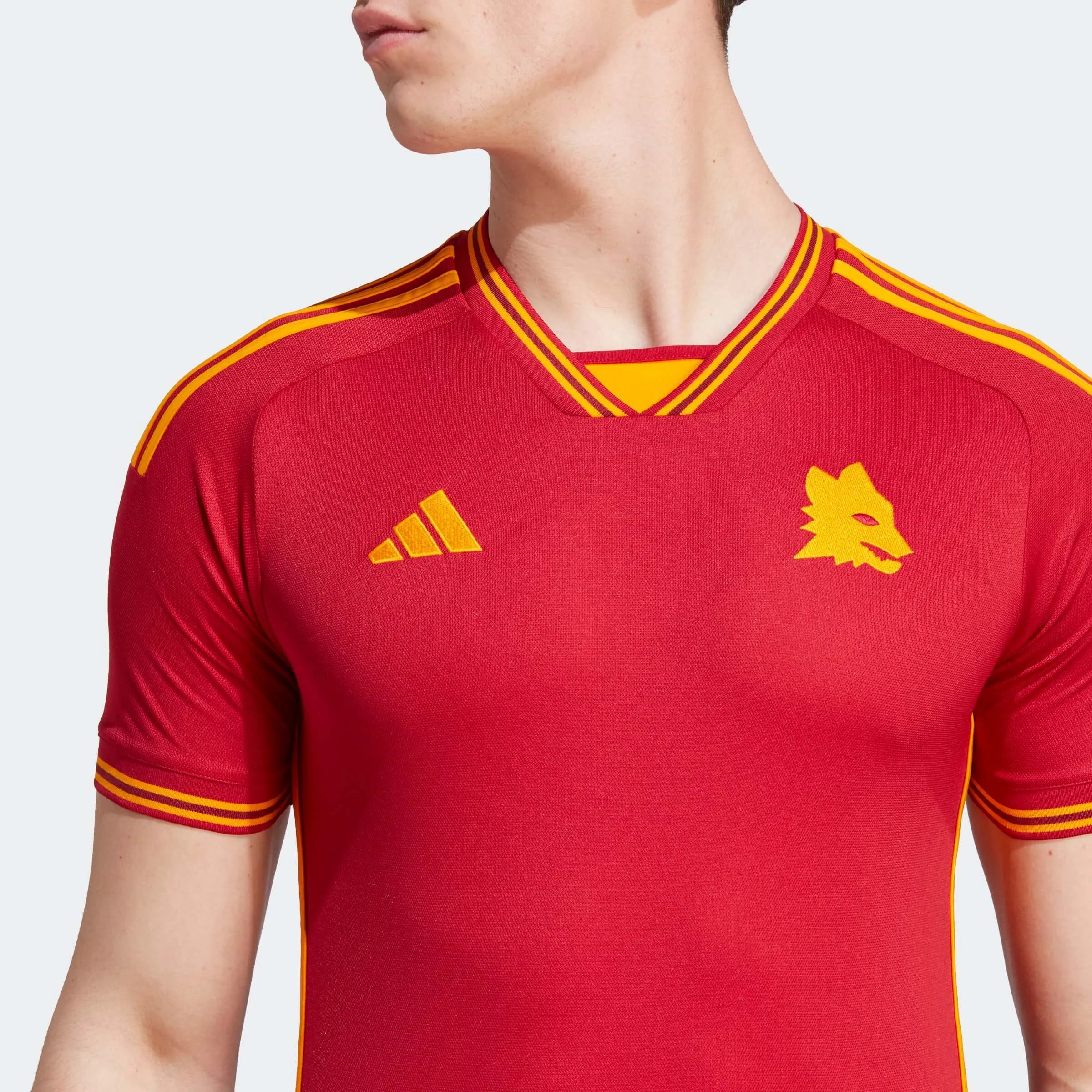 adidas 2023-24 Roma Men's Stadium Home Jersey (Detail 1)