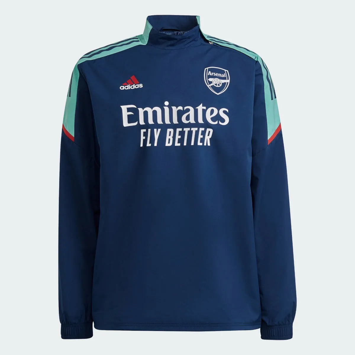 adidas アーセナル 21/22 EUハイブリッドトップ M Adidas 2021-22 Arsenal EU Hybrid Top - Navy-Teal | ProSoccer US