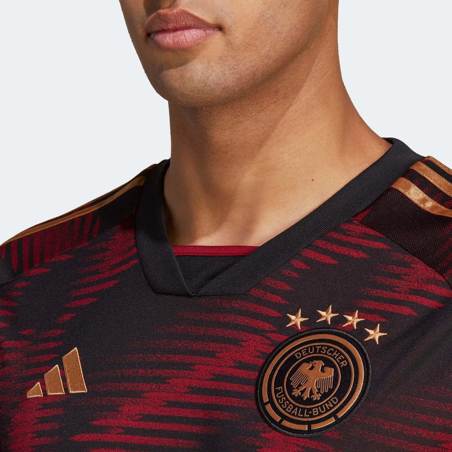 adidas 2022-23 Germany Away Long Sleeve Jersey Black (Detail 1)