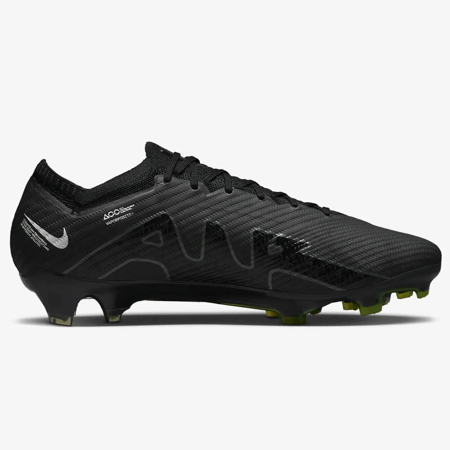 Nike Zoom Vapor 15 Elite FG - Black-Smoke Grey (Side 2)