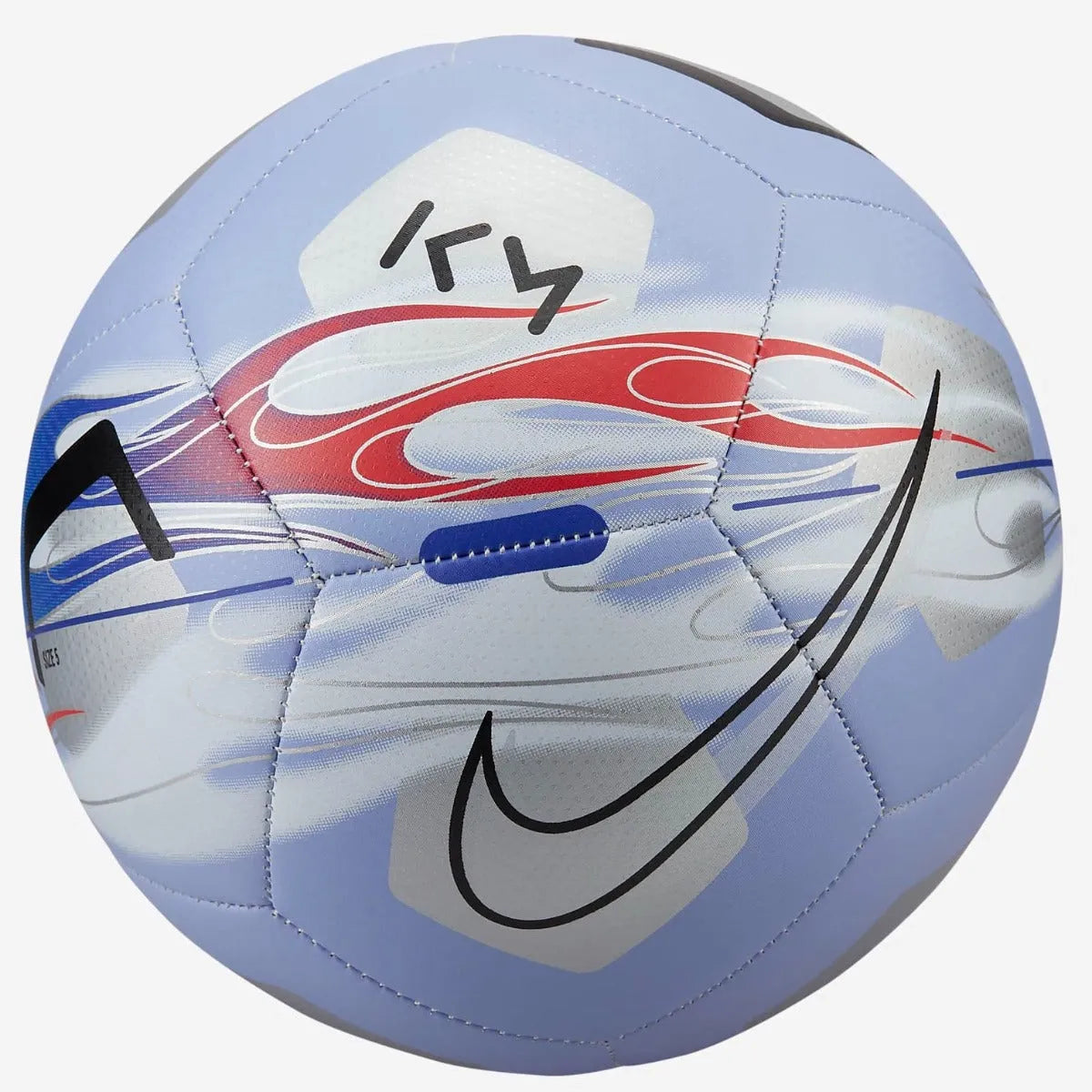 Nike Pitch Mbappe Ball - Light Thistle-Silver-Black (Back)