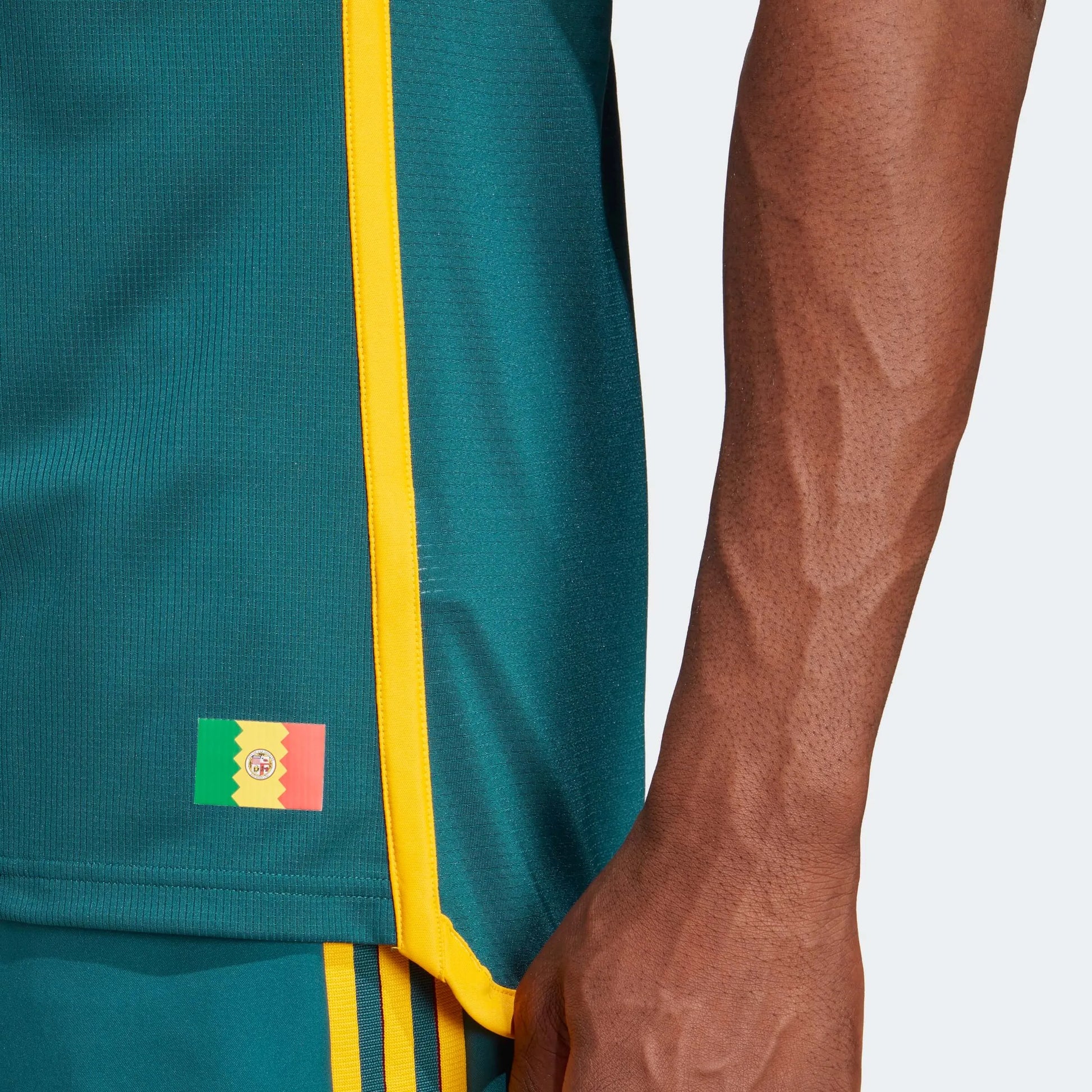 adidas 2023-24 LA Galaxy Authentic Away Jersey - Mystery Green-Team Gold (Detail 3)