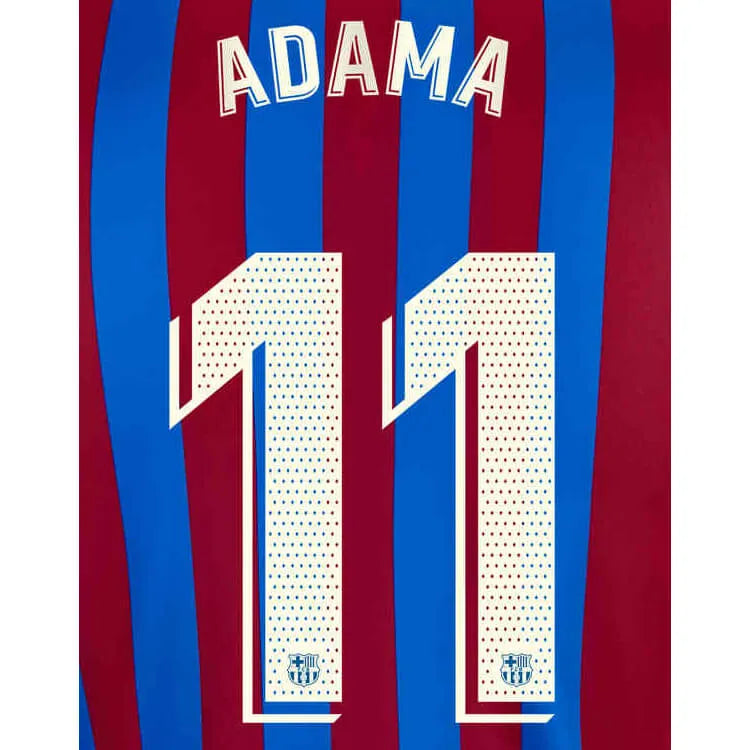Barcelona 2021 22 Home Adama #11 Jersey Name Set (Back)