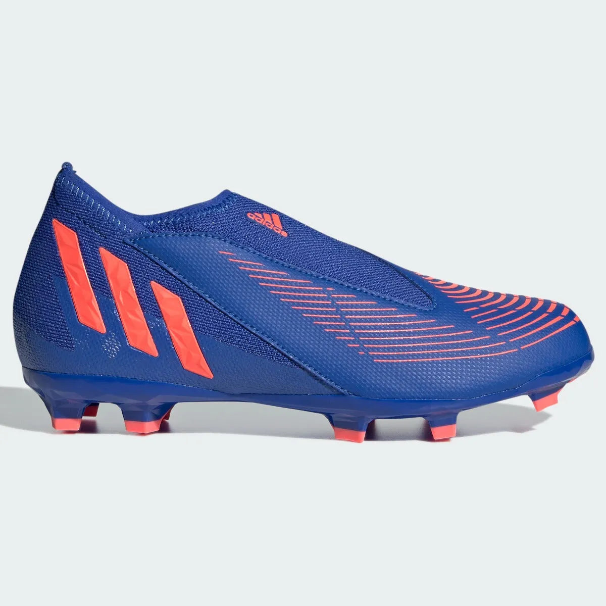 adidas JR Predator Edge .3 Laceless FG - Hi Res Blue-Turbo (Side 1)