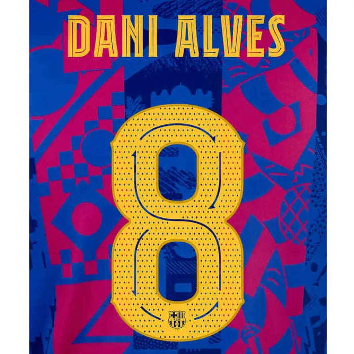 Barcelona 2021/22 Third Dani Alves #8 Jersey Name Set