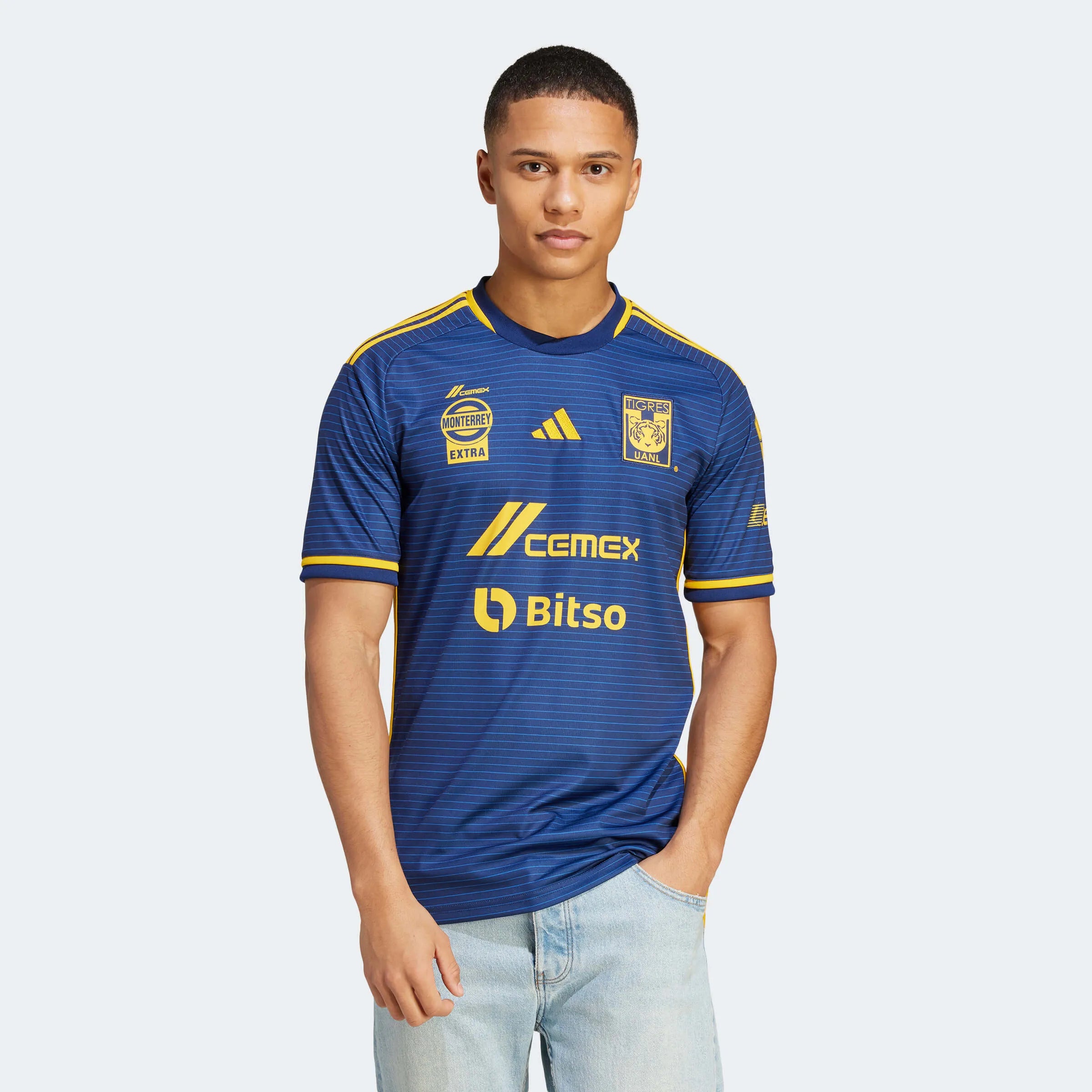 adidas 2023-24 Tigres Men's Stadium Away Jersey (Model - Front)