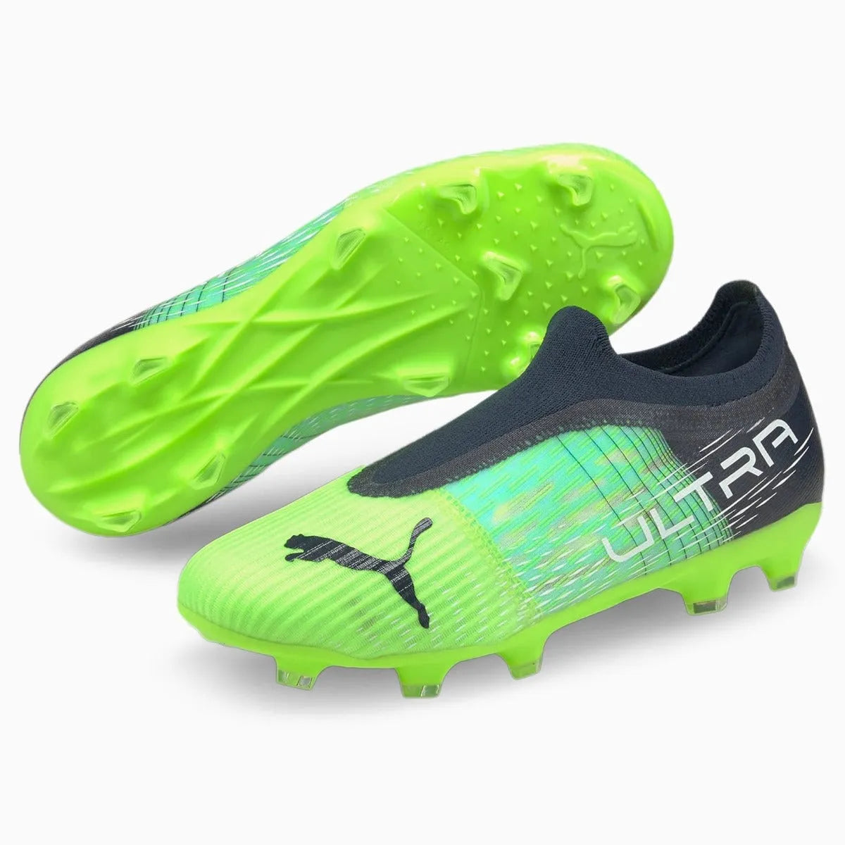 Puma JR Ultra 3.3 Laceless FG-AG - Green Glare-Aqua (Pair)