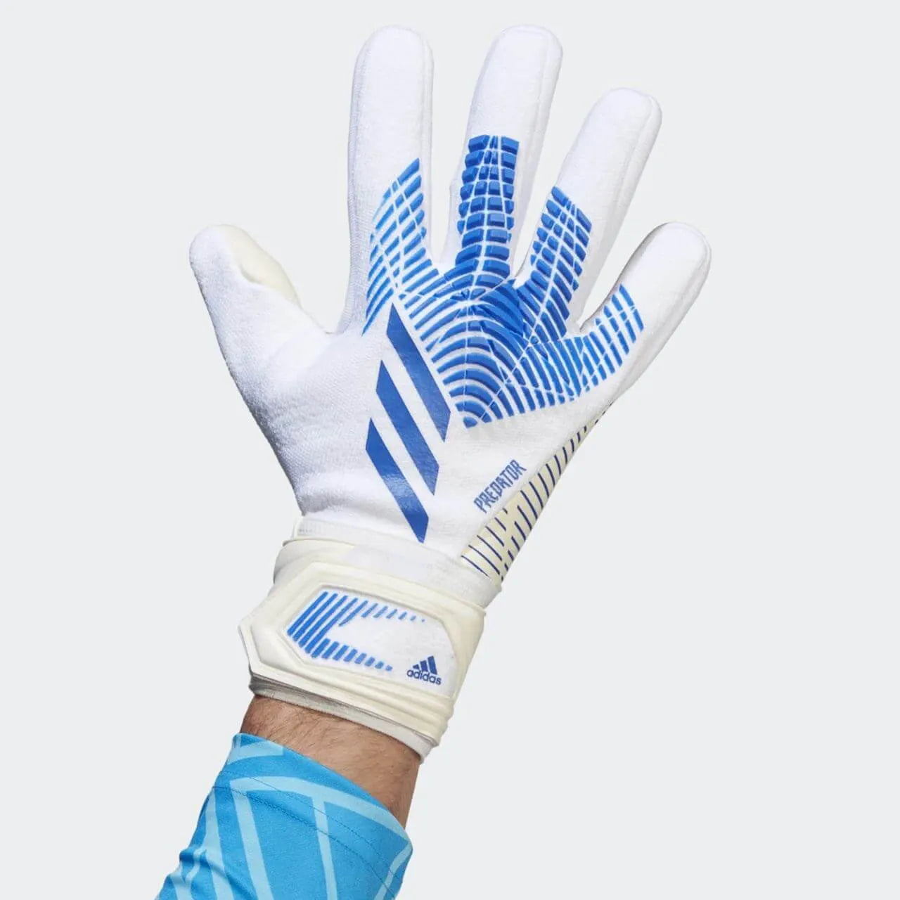 adidas Predator GL League Goalkeeper Gloves - White-Blue (Single - Outer)