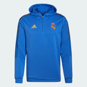 adidas 21-22 Real Madrid Track Hoodie - Hi Res Blue (Front)
