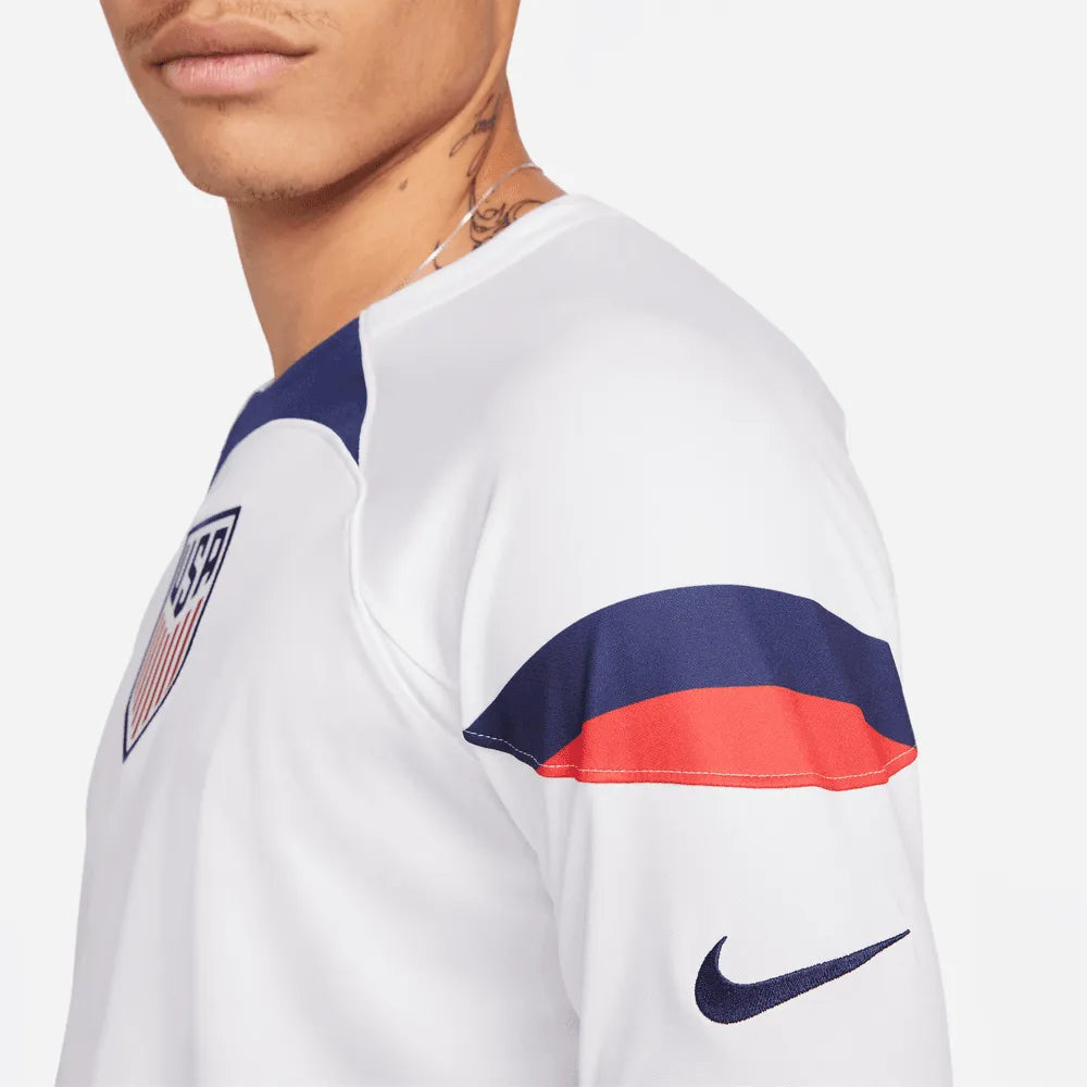 Nike 2022-23 USA Home Long Sleeve Jersey White-Loyal Blue (Detail 2)