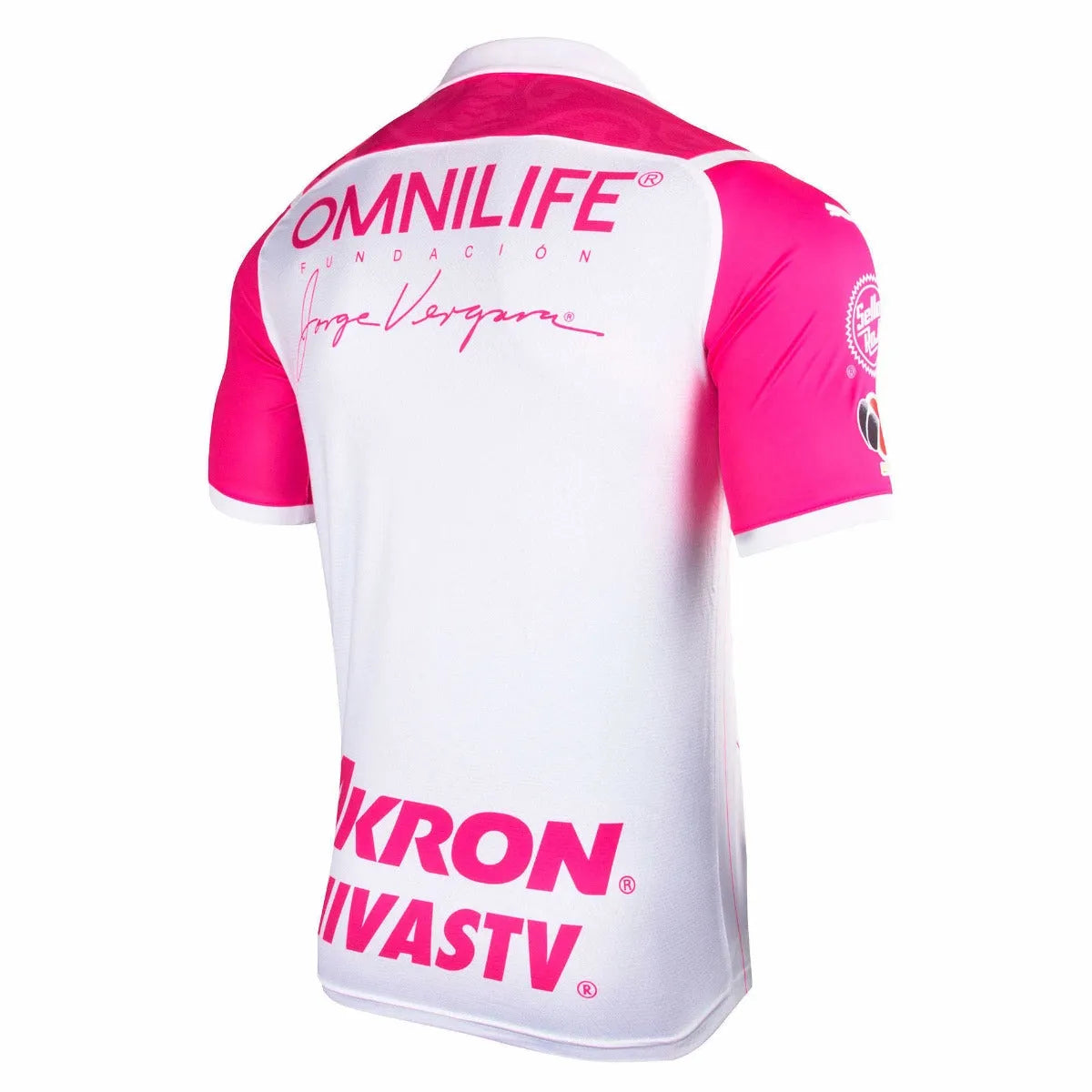 Puma Chivas 2021-22 Authentic Breast Cancer Awareness Jersey White-Pink (Back)