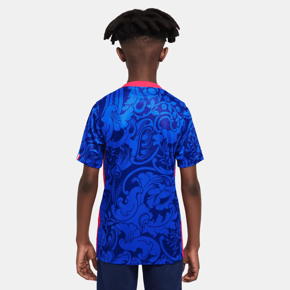 Nike France Home EC22 Youth Jersey Cobalt-Red-White (Model - Back)