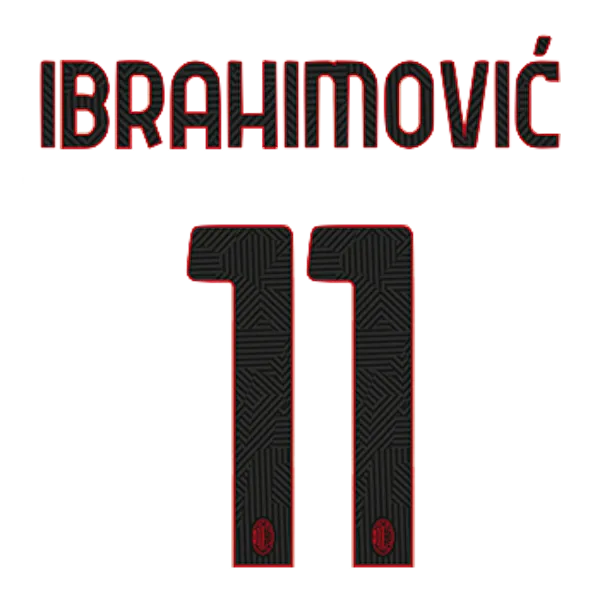 AC Milan 2021-22 Away Ibrahimovic #11 Jersey Name Set (Main)