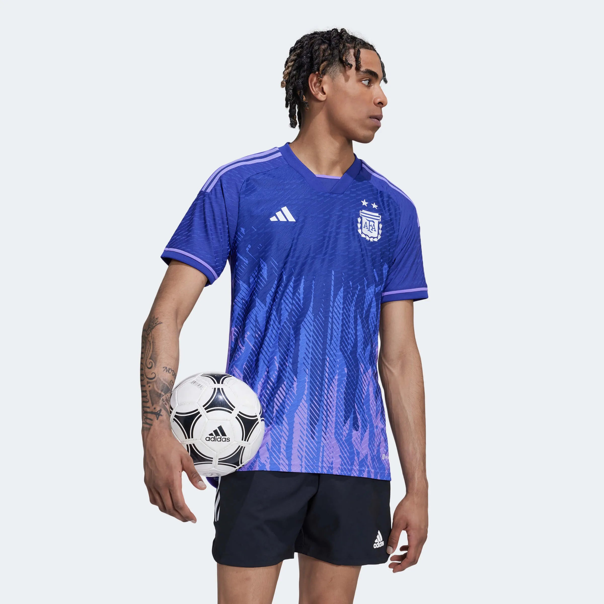 Adidas Argentina 2022-23 Away Authentic Jersey Purple Indigo-Purple (Model - Front)