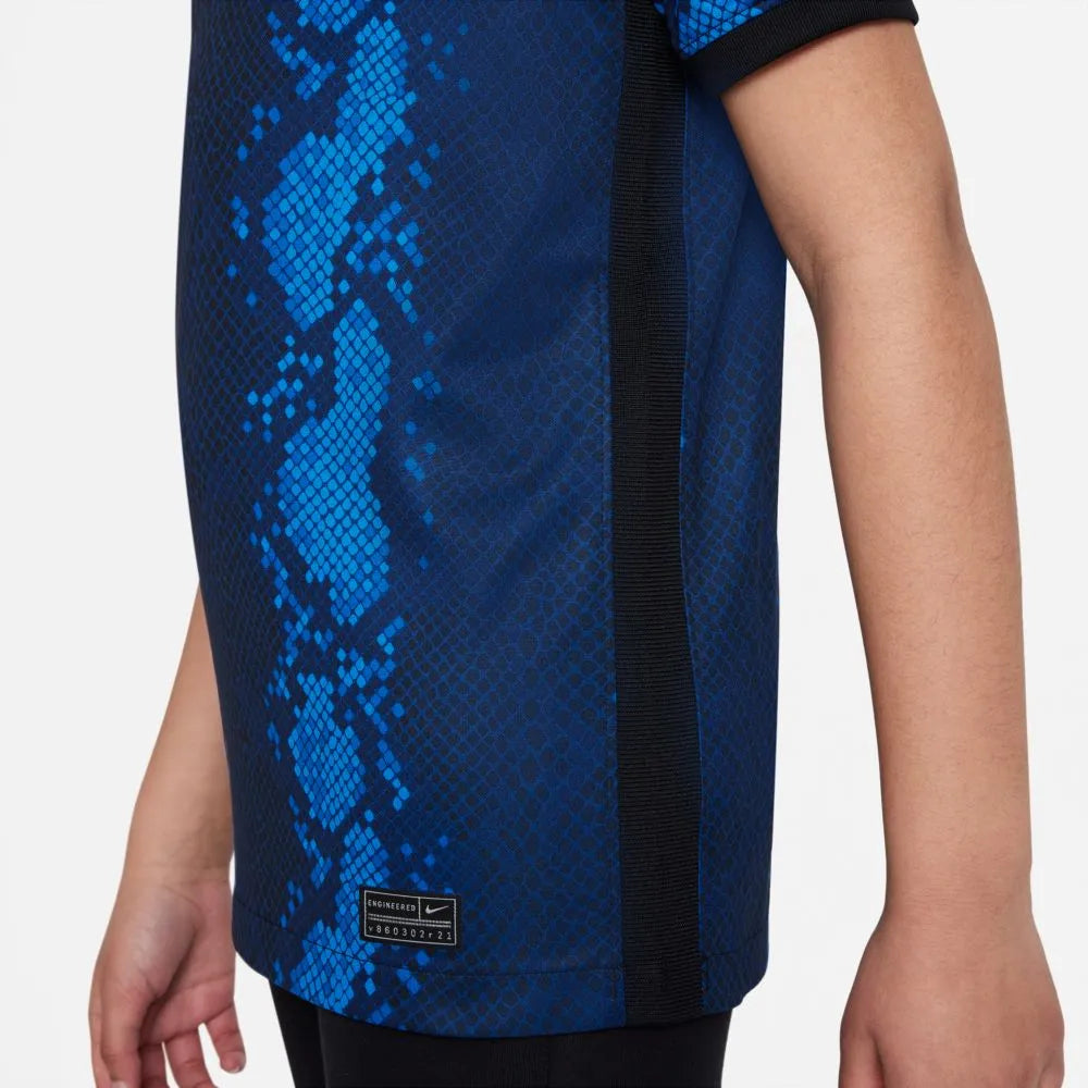 Nike 2021-22 Inter Milan Youth Home Jersey - Blue Spark (Detail 4)
