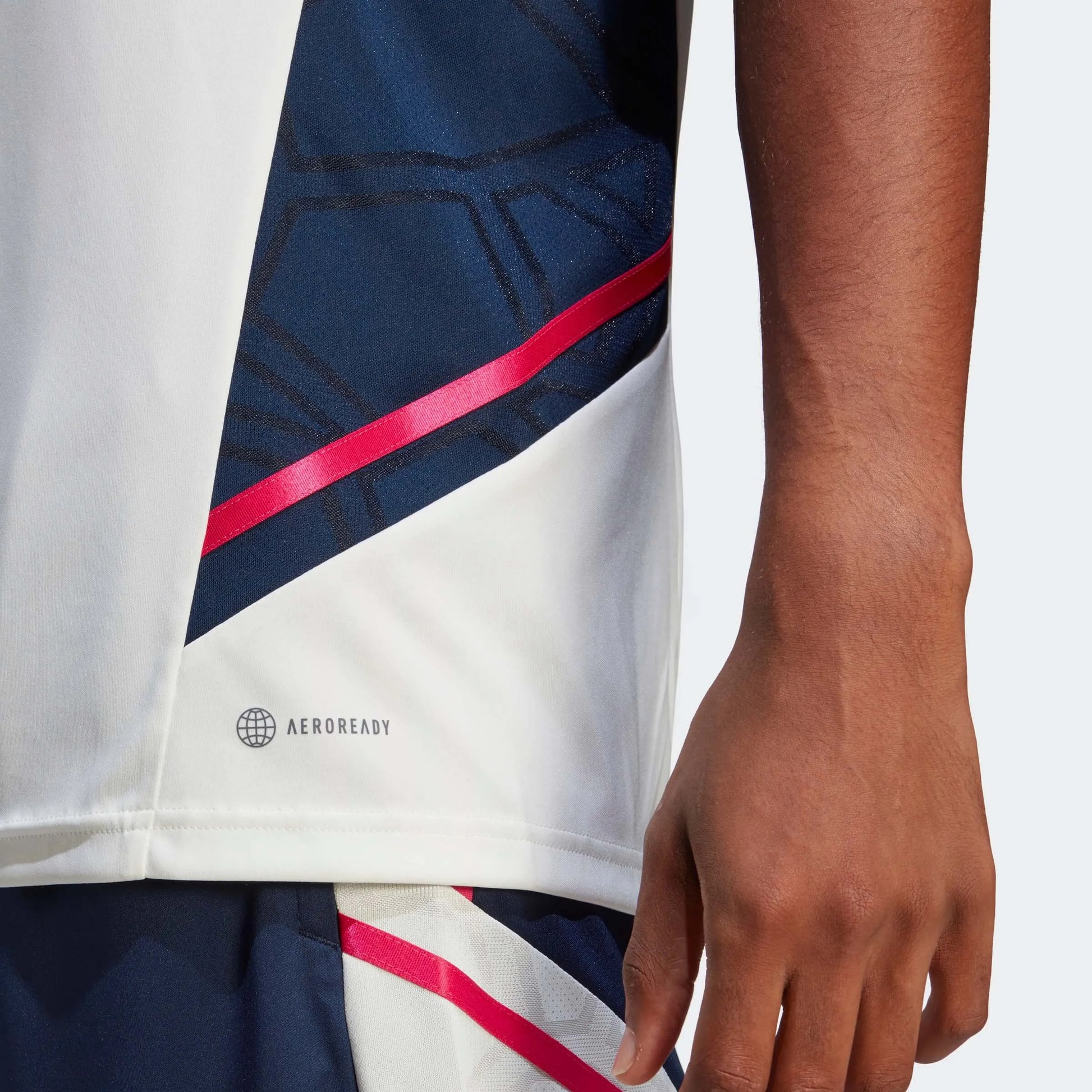 adidas 2023 Arsenal Training Jersey - Off White-Navy (Detail 2)