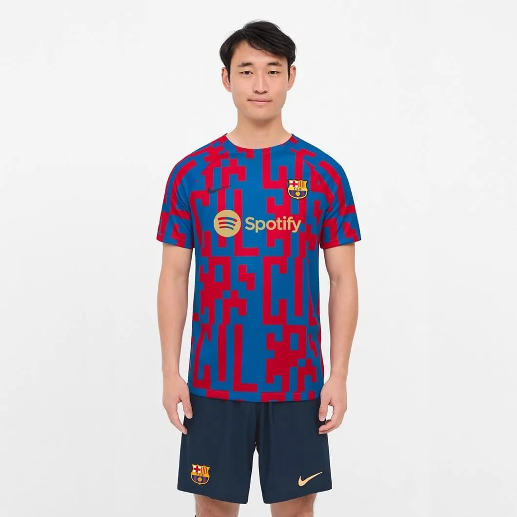 Nike 2022-23 FC Barcelona Pre-Match Jersey - Signal Blue-Red (Model - Front)