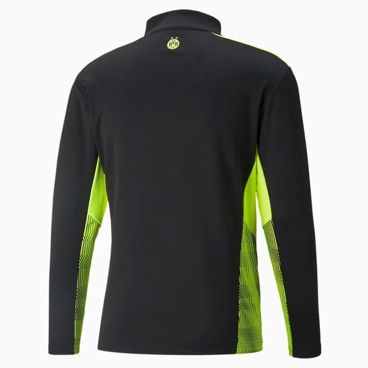 Puma Borussia Dortmund 2021-22 Quarter Zip Top - Black-Safety Yellow (Back)