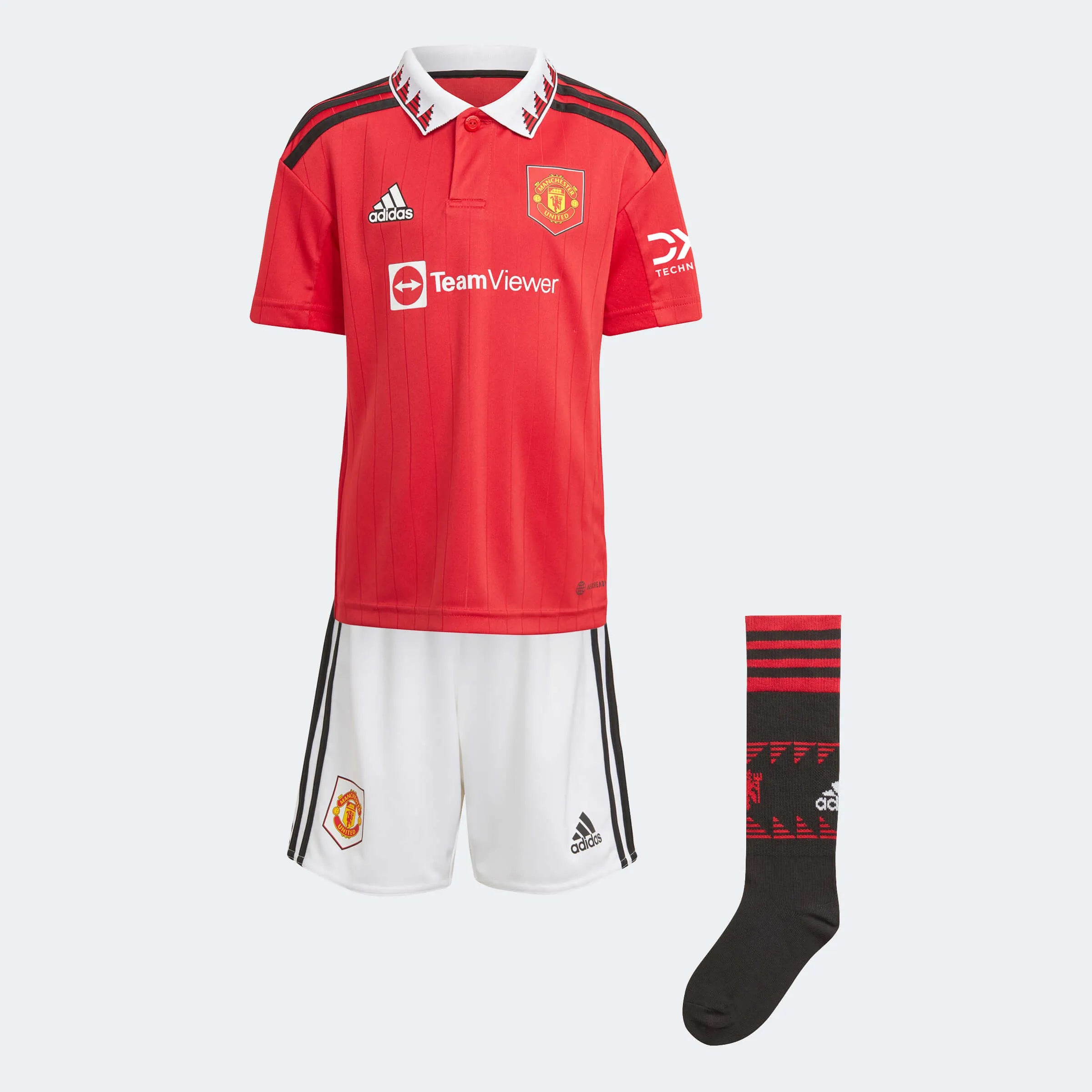 adidas 2022-23 Manchester United Home Mini Kit - Red-White