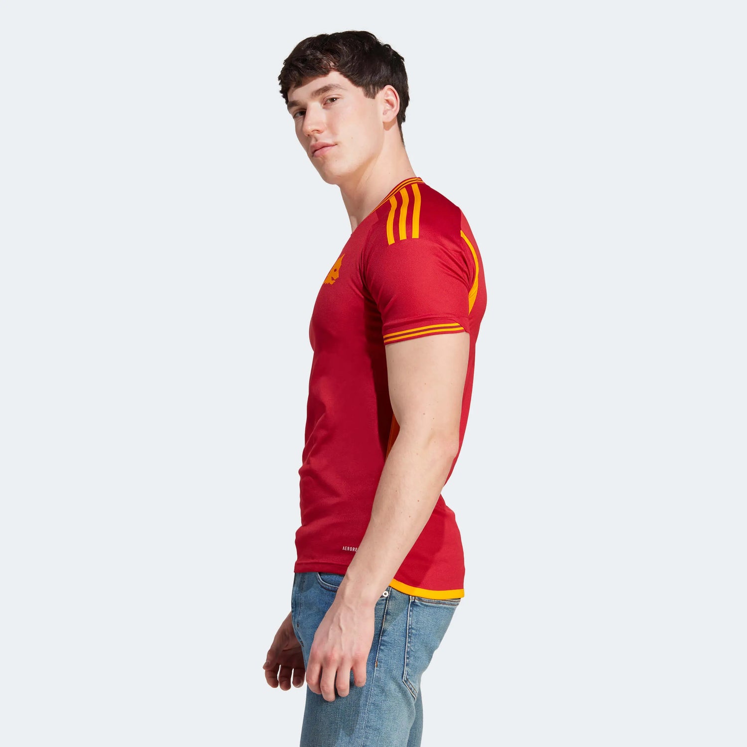 adidas 2023-24 Roma Men's Stadium Home Jersey (Model - Side)