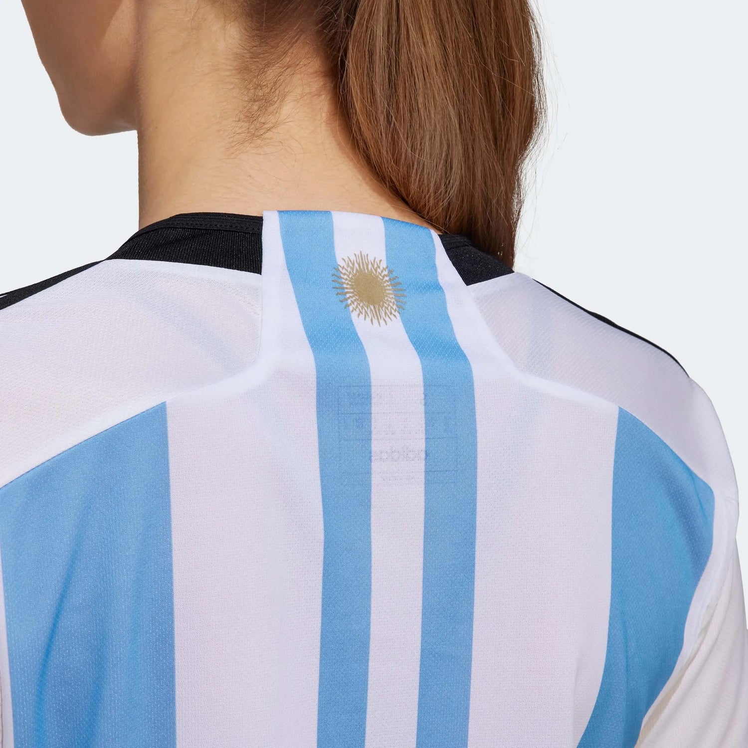 adidas 2022-23 Argentina Women's Home Jersey - White-Light Blue (Detail 2)