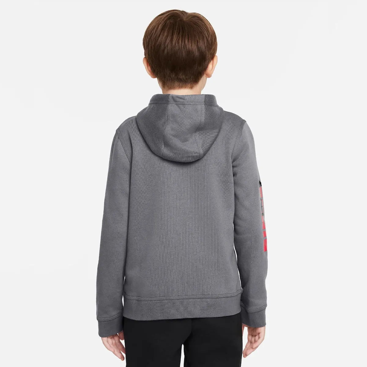 Nike 2022 PSG Youth FZ NSW Club Hoodie - Grey-Red (Model - Back)