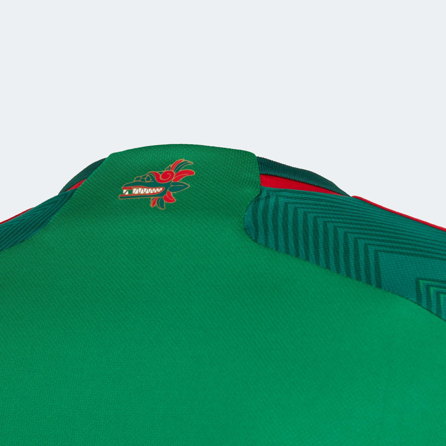 adidas 2022-23 Mexico Home Long-Sleeve Jersey - Green-Red (Detail 2)